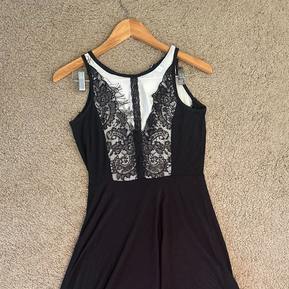 Poof Couture Dresses & Skirts - Poof Couture High Low Maxi Dress Black White Sheer Lace Size Medium